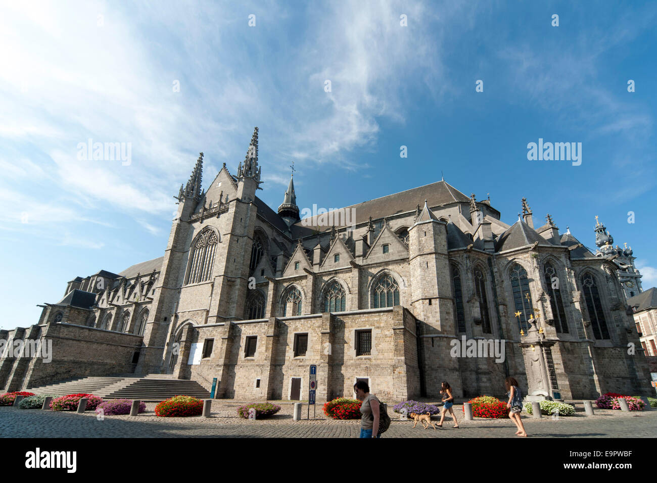 Saint Waltrudis schwanenburg, Mons, Hainaut, Wallonie, Belgique, Europe | église de l'abbaye Saint Waltrude, Mons, Hainaut, Wallonie, B Banque D'Images
