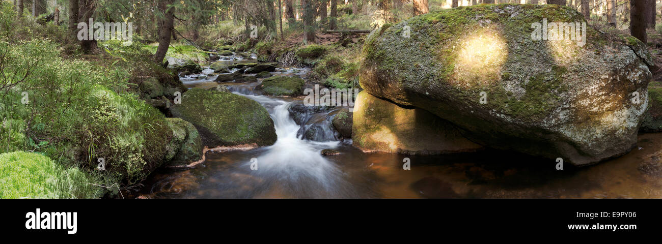 Blatny Panorama stream - Montagnes Jizera, vue panoramique Banque D'Images