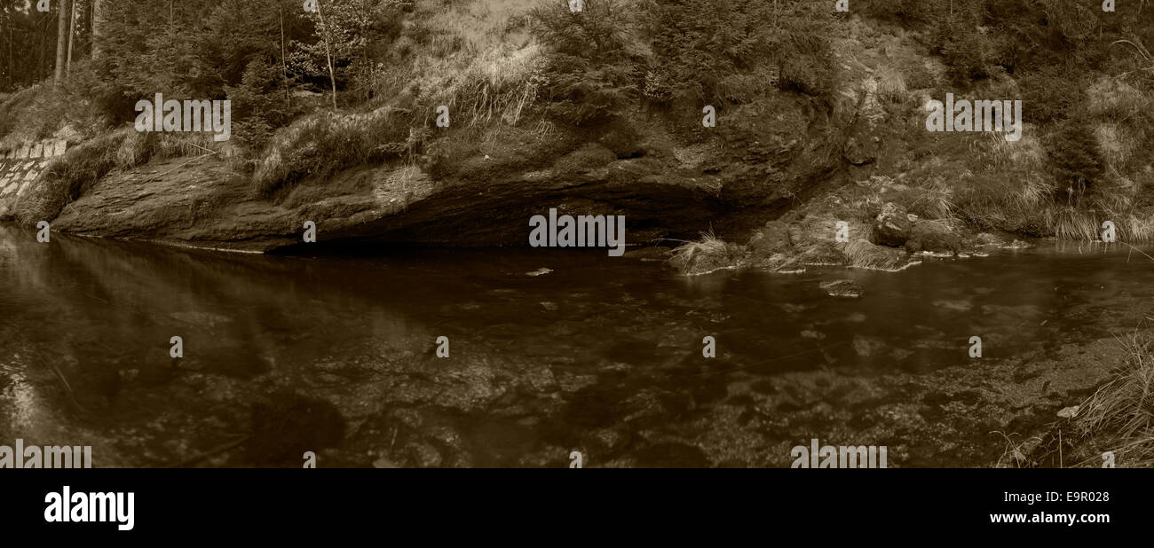 Blatny Panorama stream - Montagnes Jizera Banque D'Images
