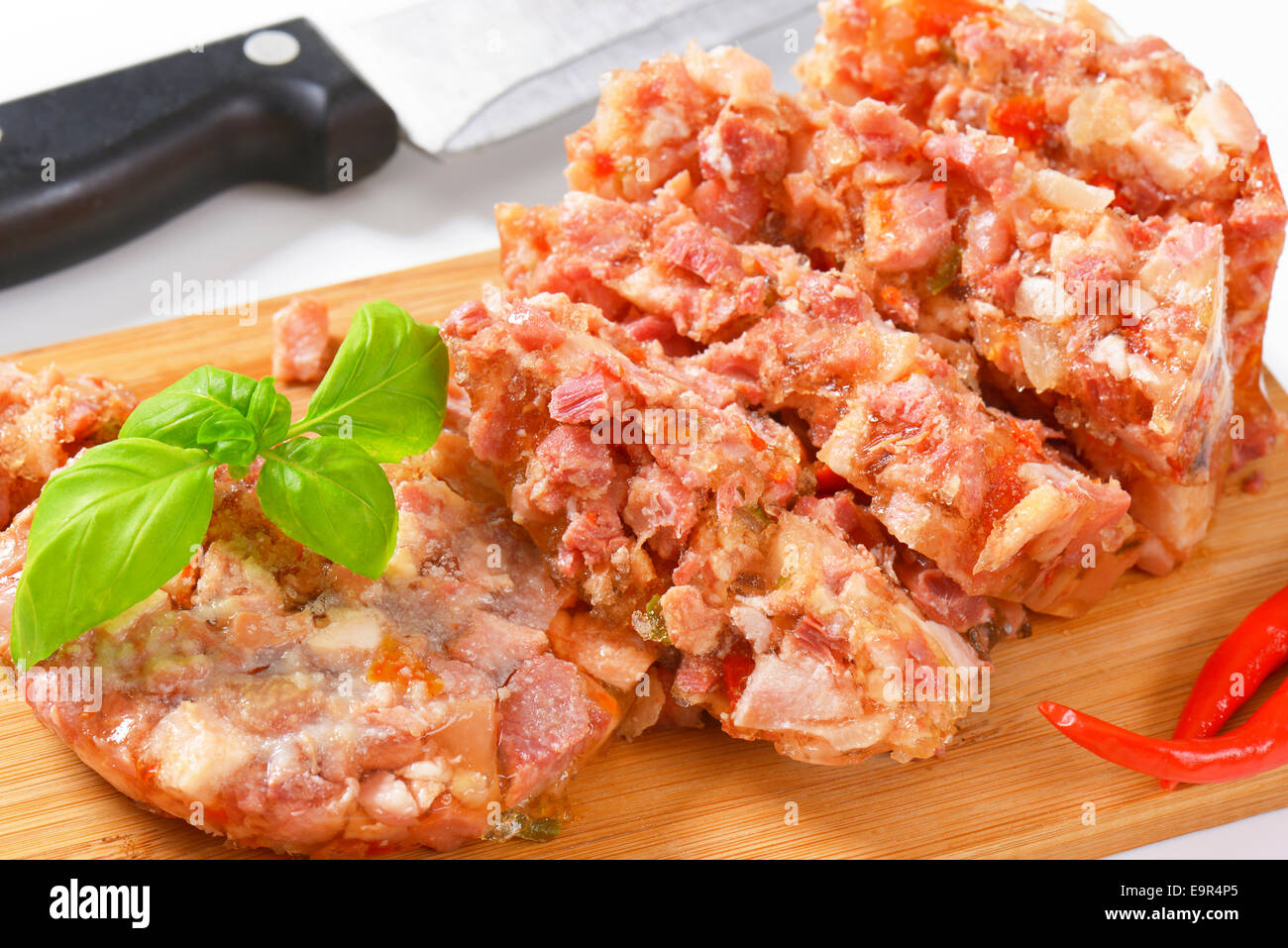 Avec la viande de porc en gelée de piment frais Banque D'Images