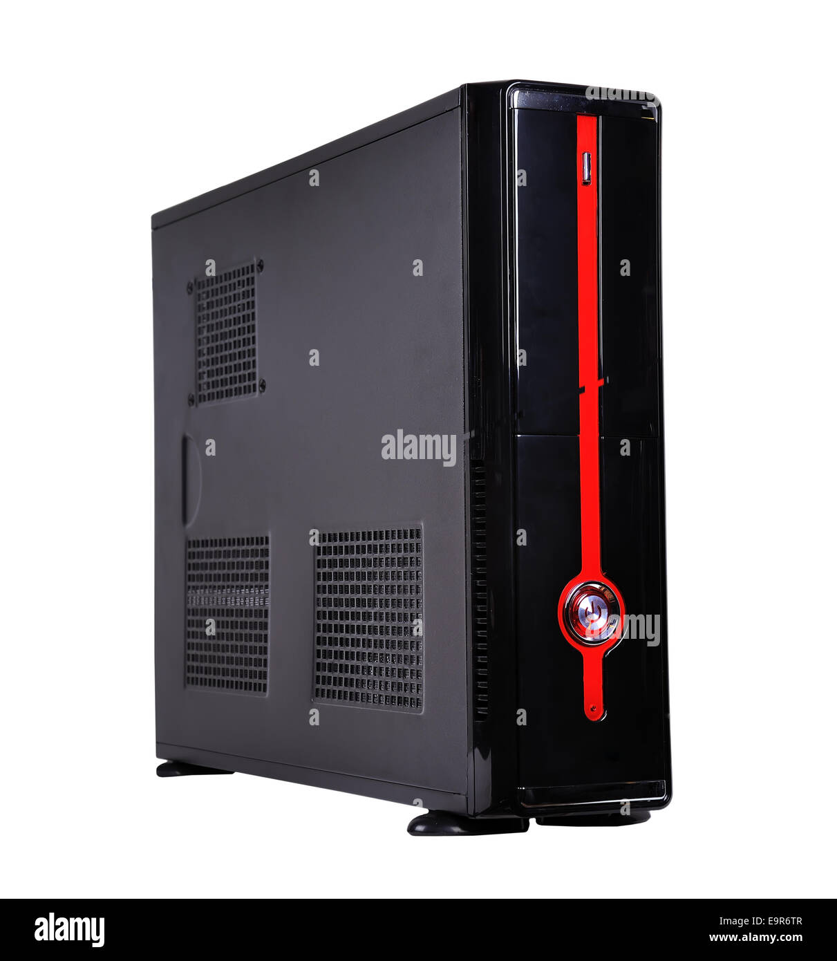 L'unité du système informatique. Isolé sur un fond blanc. Banque D'Images