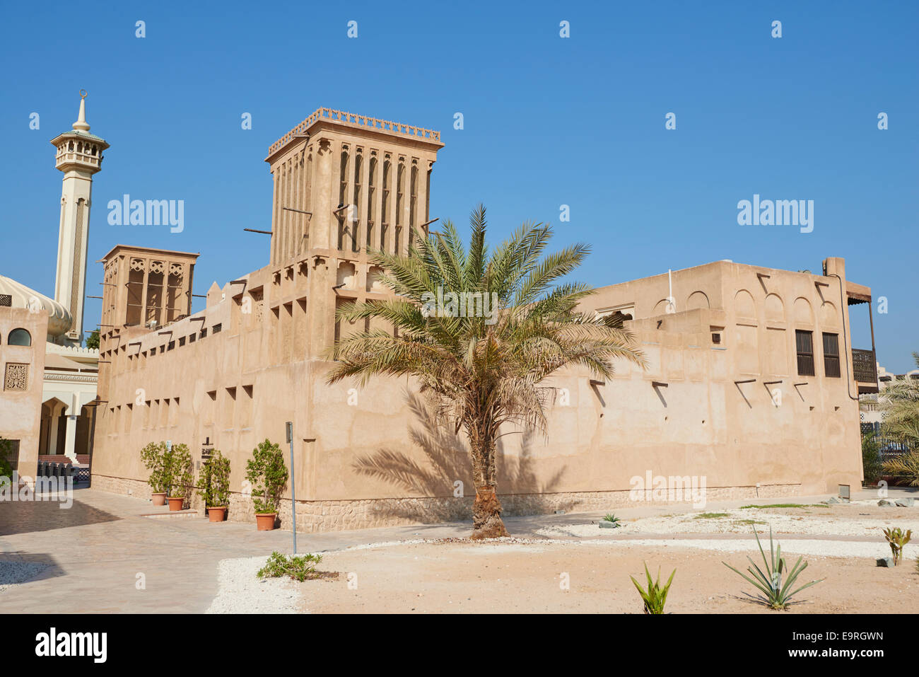 Le quartier historique d'Al Bastakiya Bur Dubai UAE Banque D'Images