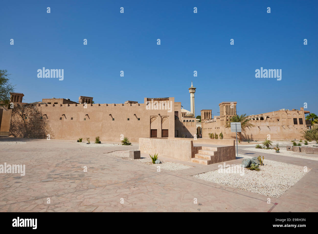 Le quartier historique d'Al Bastakiya Bur Dubai UAE Banque D'Images