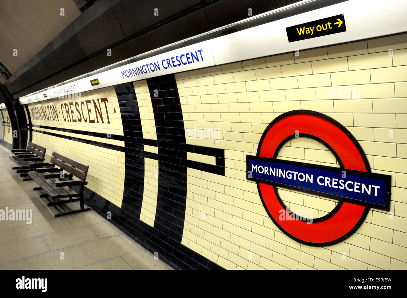 Londres, Angleterre, Royaume-Uni. La station de métro Mornington Crescent Banque D'Images