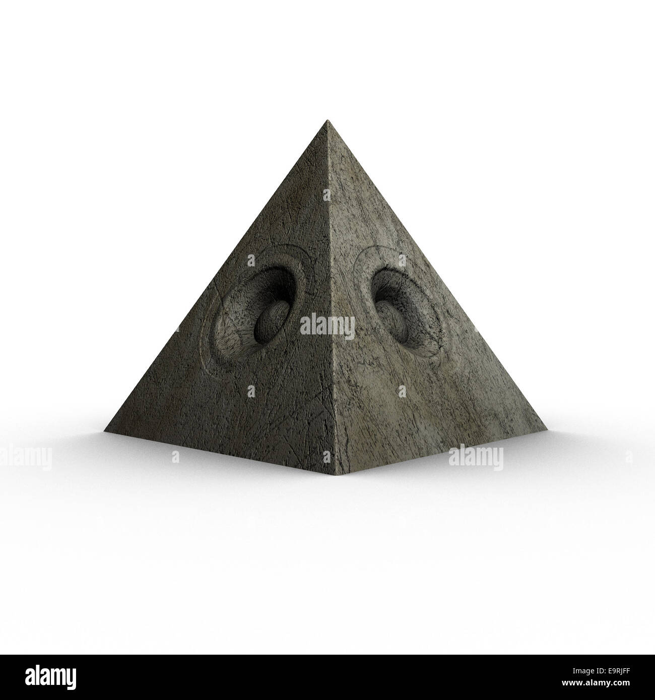 Grunge pyramide 3d système de son ancien président Banque D'Images