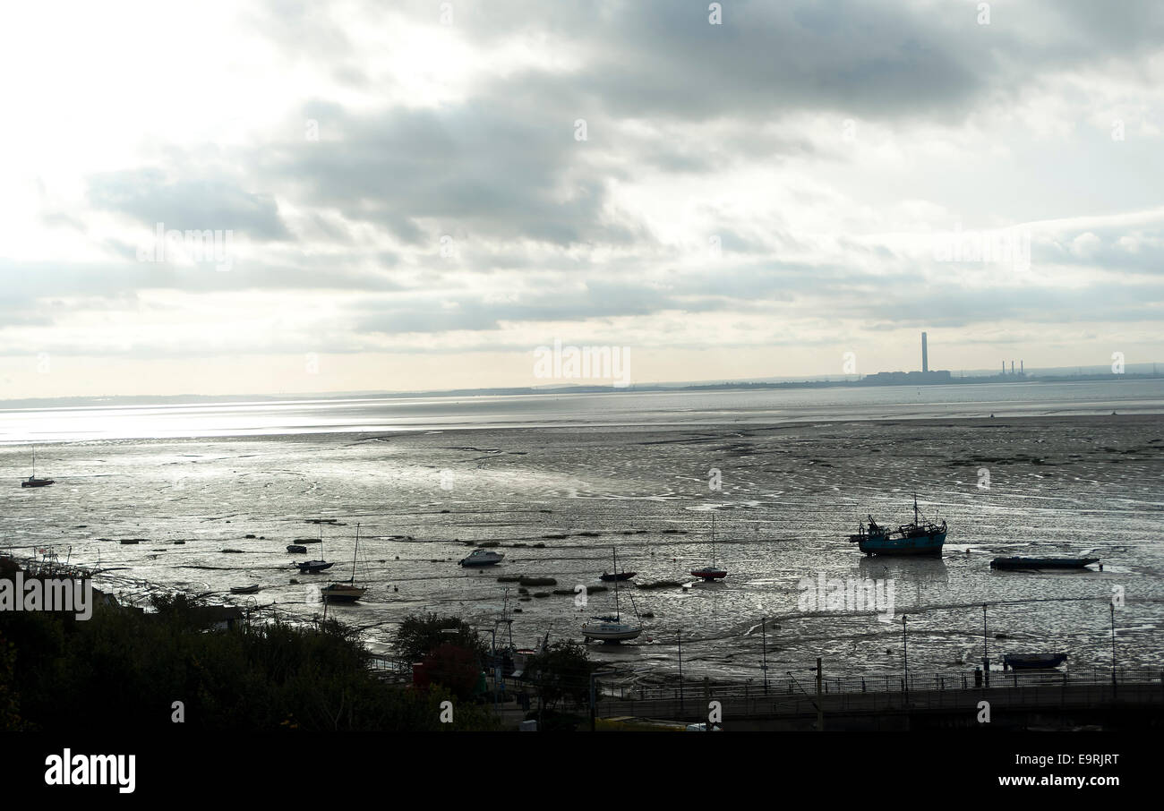 Thames Estuary at Old Leigh, Leigh-on-Sea, Essex, Angleterre, Royaume-Uni. Banque D'Images