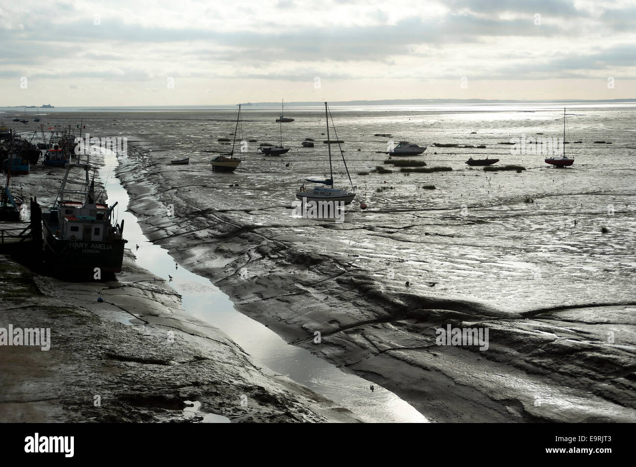 Bateaux à coque vieux Leigh, Leigh-on-Sea, Essex, Angleterre, Royaume-Uni. Banque D'Images