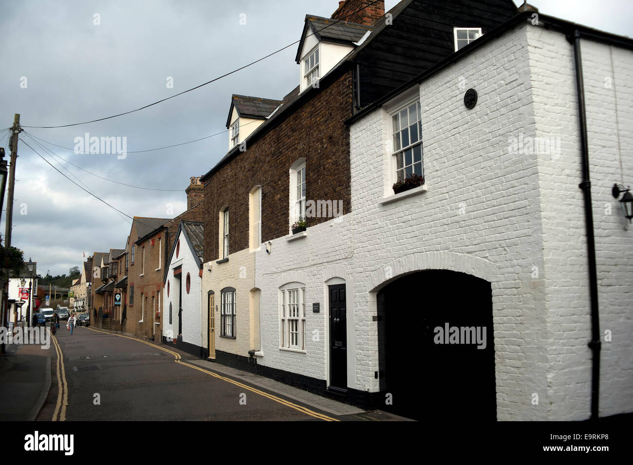Ancien cockle jette sur l''estuaire de la Tamise à Old Leigh, Leigh-on-Sea, Essex, Angleterre, Royaume-Uni. Banque D'Images