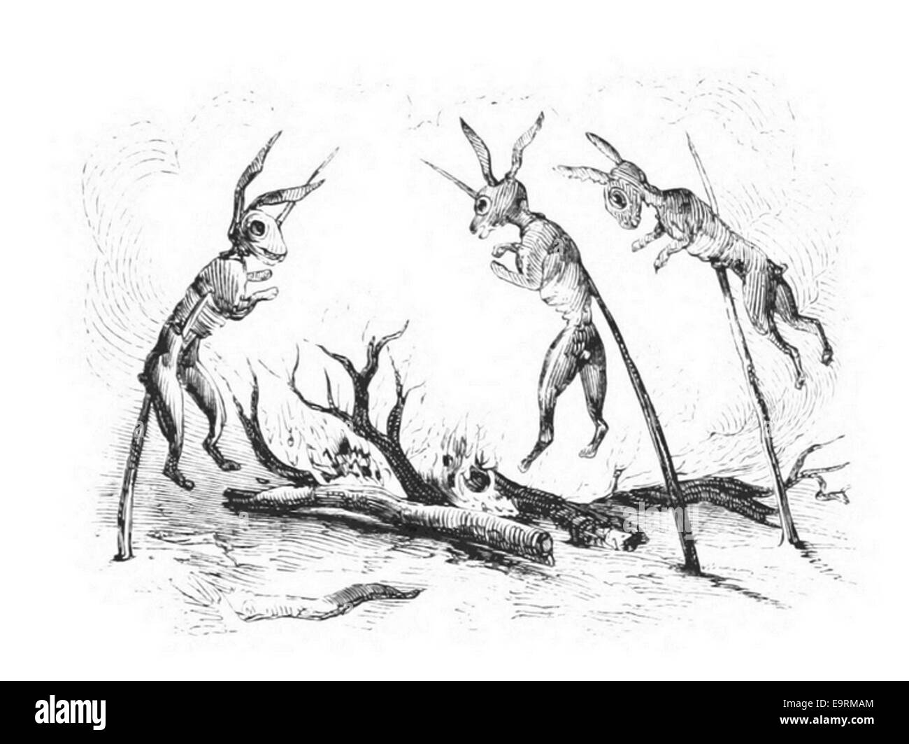 Illustration tirée de MARYATT (1855), page 127, représentant les trois martyrs, un événement historique ou culturel. Banque D'Images