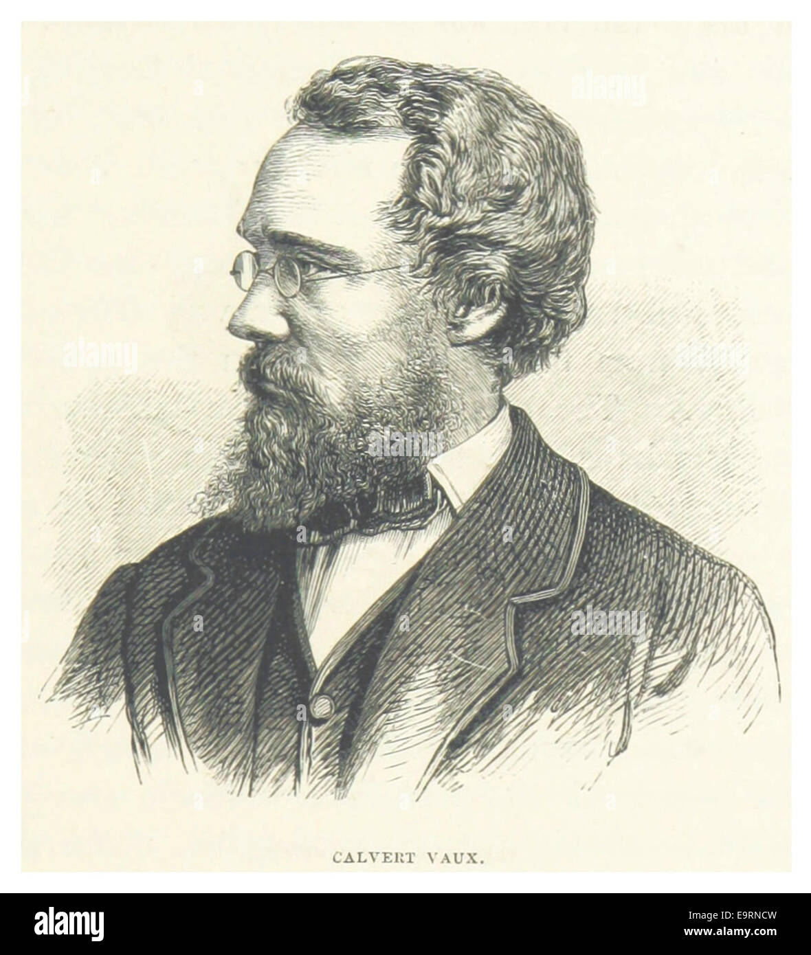 Page 163 de NYC-CentralPark (1869), avec Calyert Vaux, architecte paysagiste qui a contribué de manière significative à la conception de Central Park. L’illustration met en évidence son implication dans l’élaboration de la vision du parc. Banque D'Images