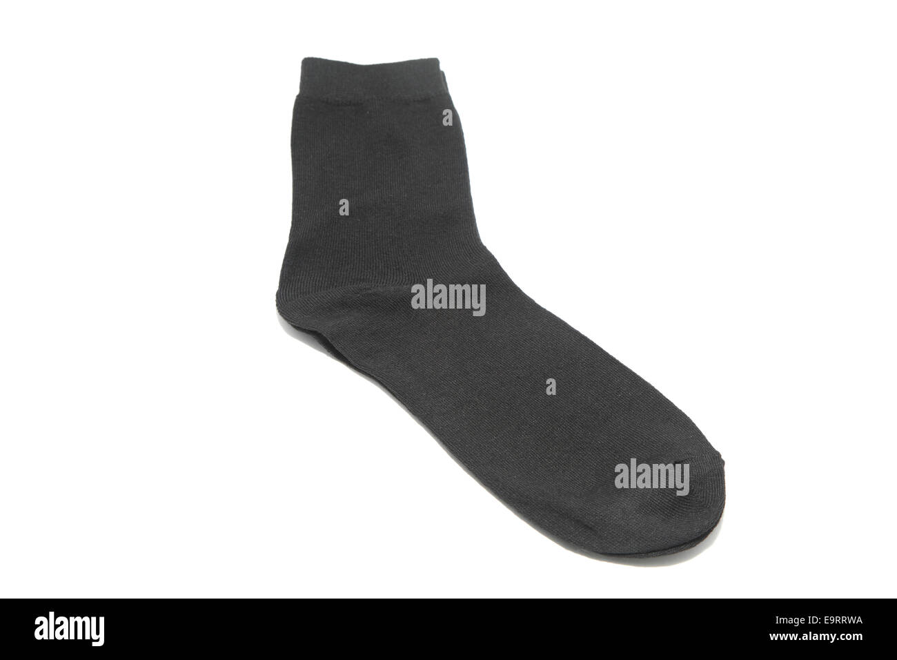 Textile chaussettes noirs sur fond blanc Banque D'Images