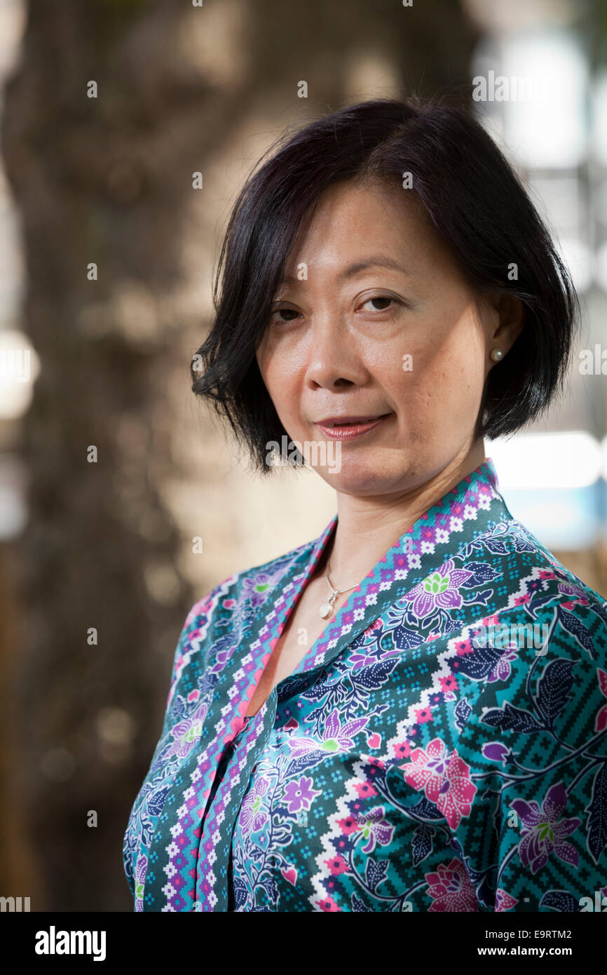 Chiew-Siah Tei, l'écrivain malaisien, à l'Edinburgh International Book Festival 2014. Edimbourg, Ecosse. Banque D'Images