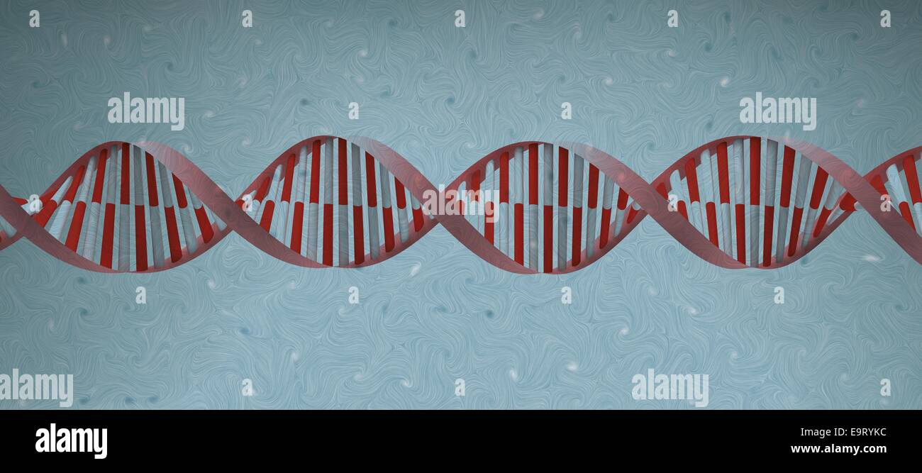 DNA helix 3d structure cellulaire molécule sur fond vert Banque D'Images