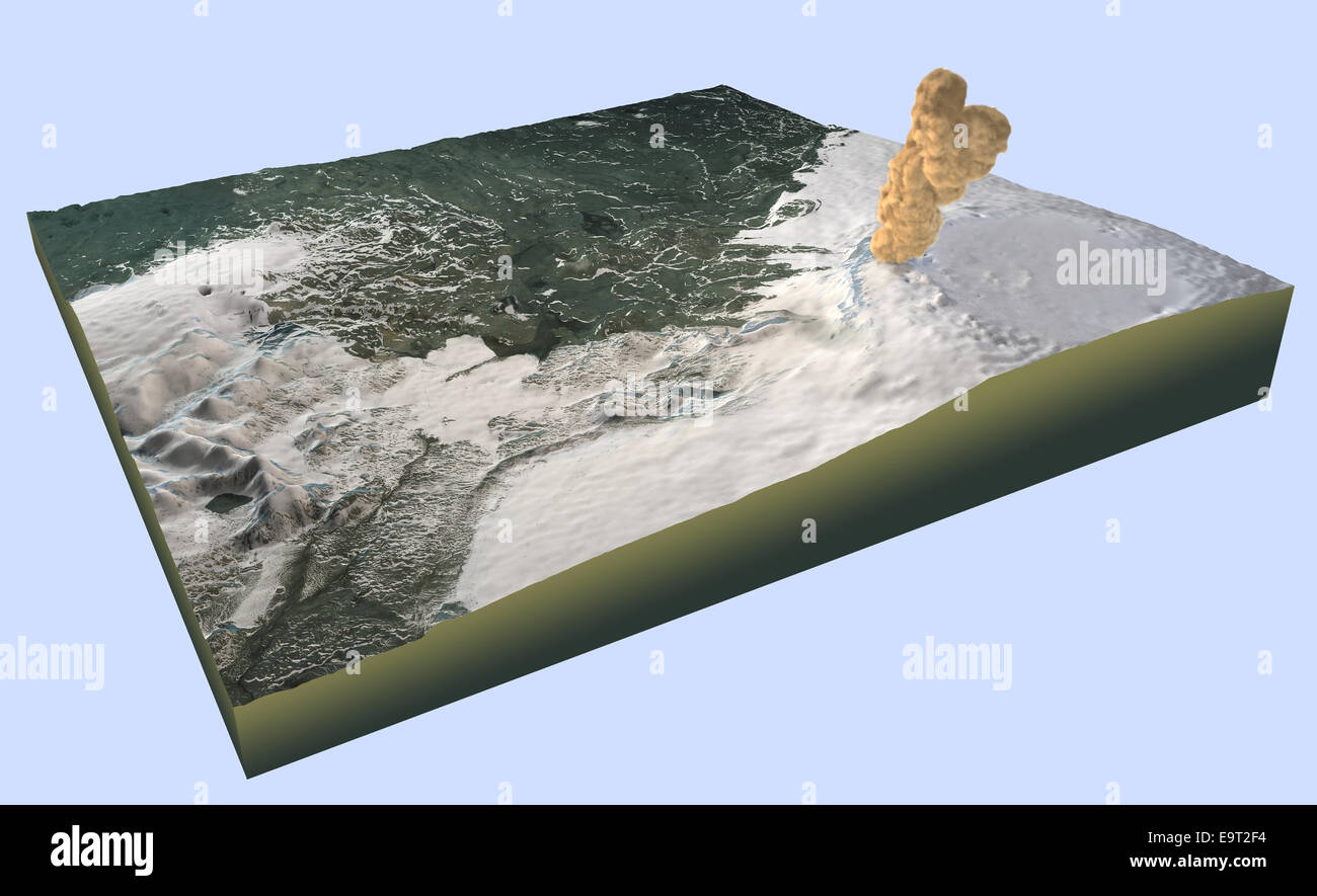 L'Islande, de l'éruption du volcan Bardabunga. Élément de cette image sont meublées par la NASA Banque D'Images