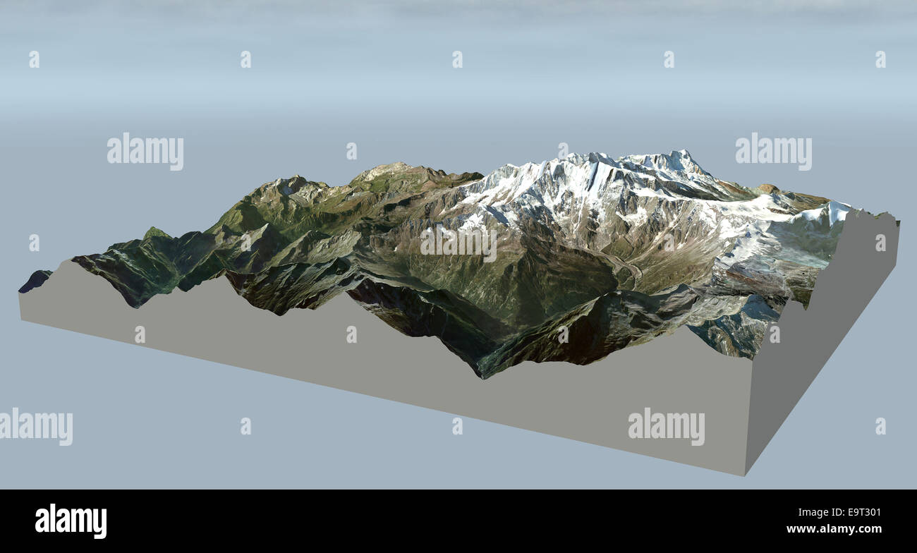 Plan Vue aérienne du Mont Rose, les images sont fournies par la NASA Banque D'Images