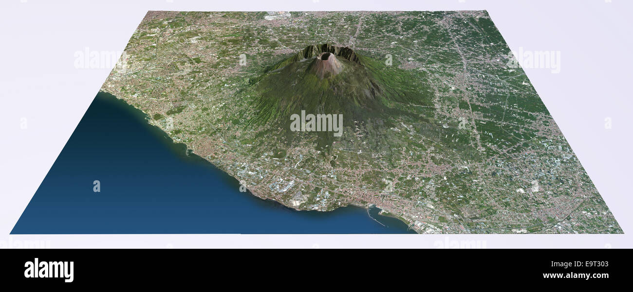Vue aérienne du Vésuve site. Les images sont fournies par la NASA Banque D'Images