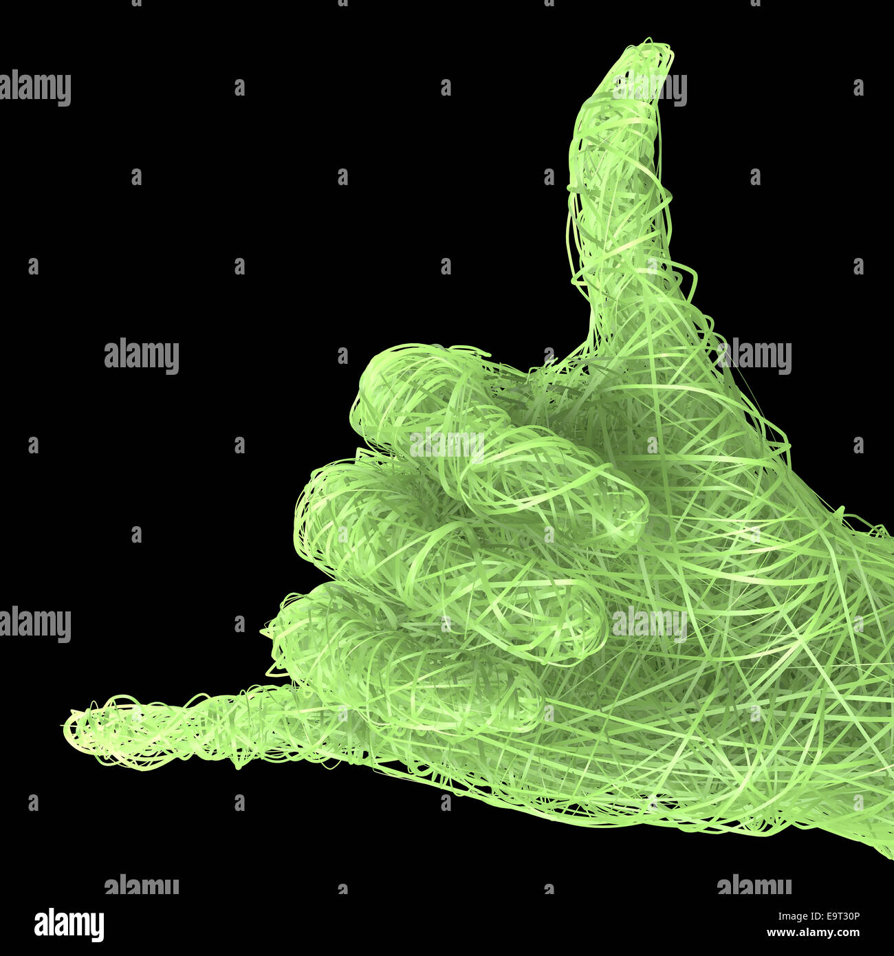 Pendre, téléphone, geste de la main fait par du papier Banque D'Images