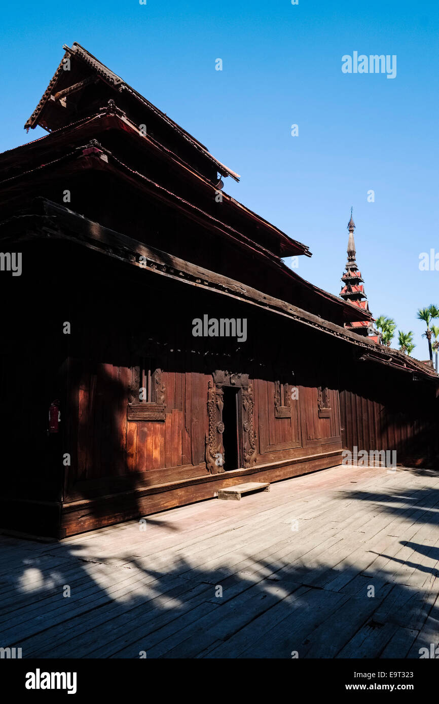 Bagaya Kyaung monastère, Inwa, Mandalay-Division, Myanmar Banque D'Images