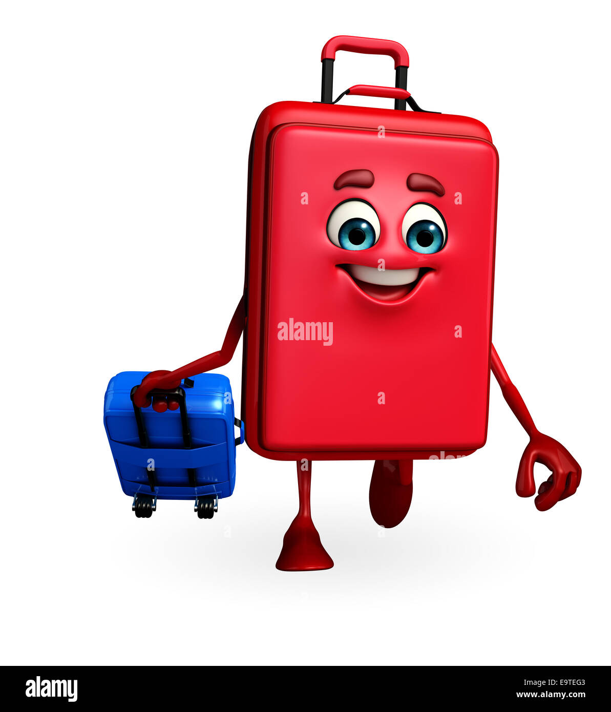 Personnage de sac de voyage avec sac de voyage Banque D'Images