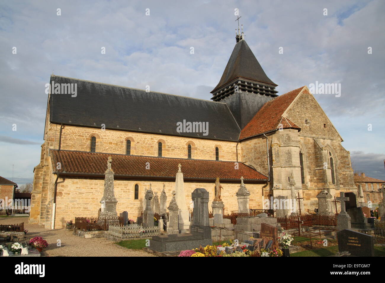 L'Église du District Marne Droyes France vue arrière Banque D'Images