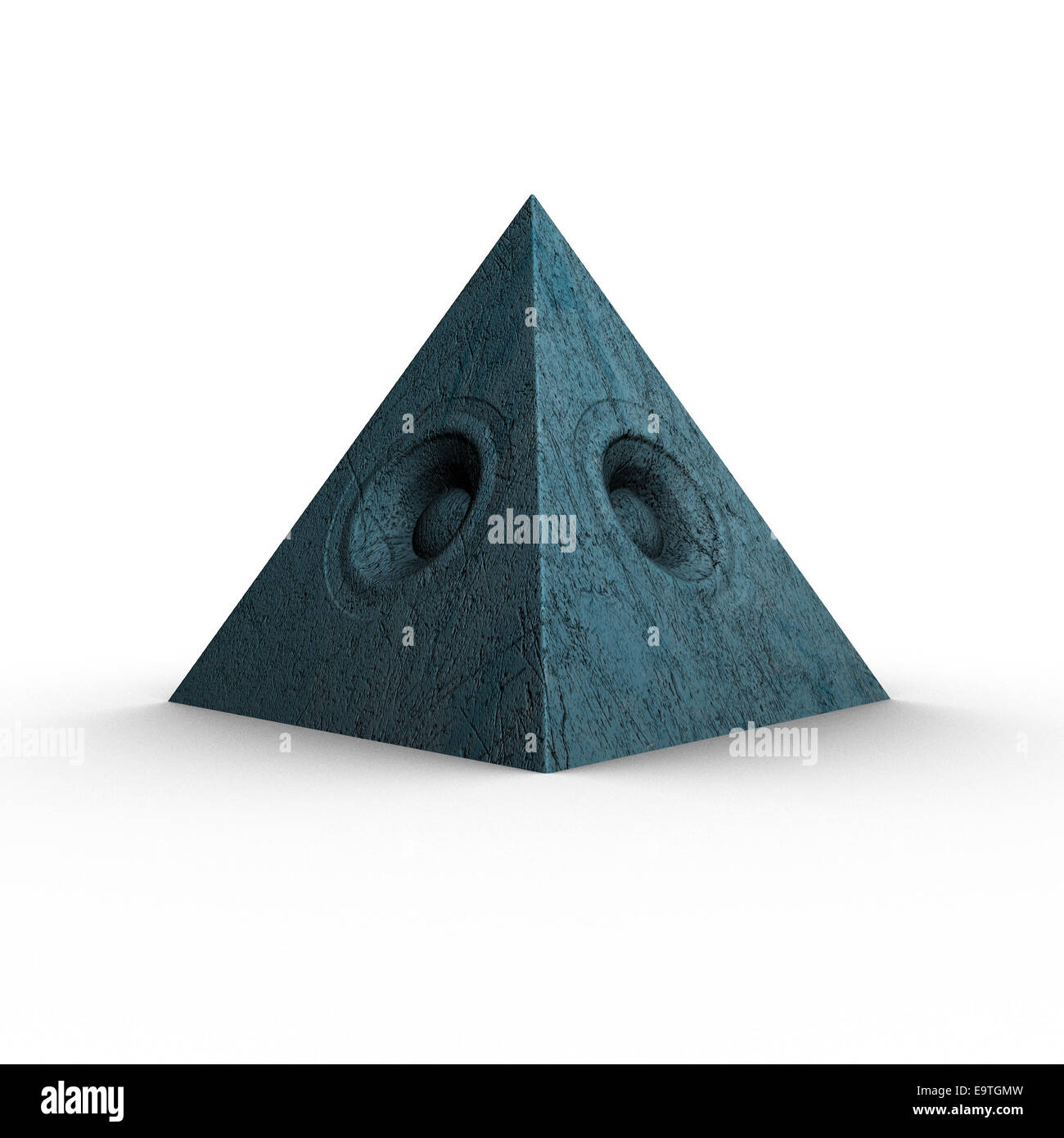 Grunge pyramide bleue 3d système de son ancien président Banque D'Images