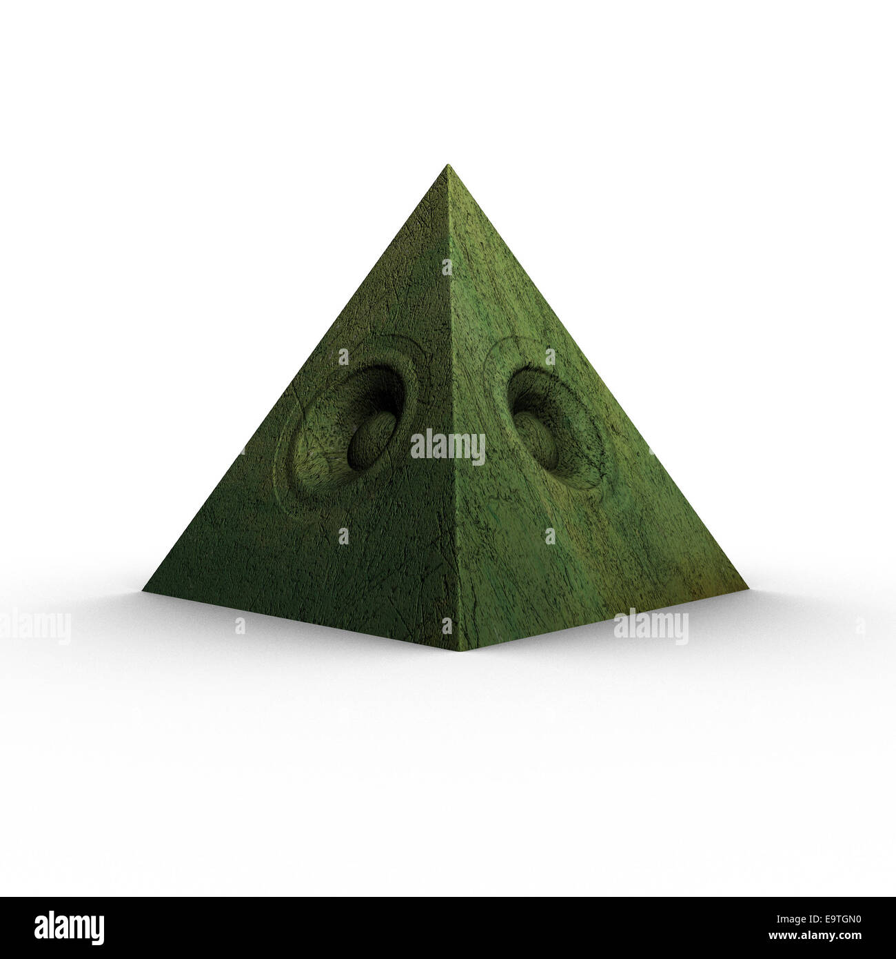 Grunge pyramide verte 3d système de son ancien président Banque D'Images