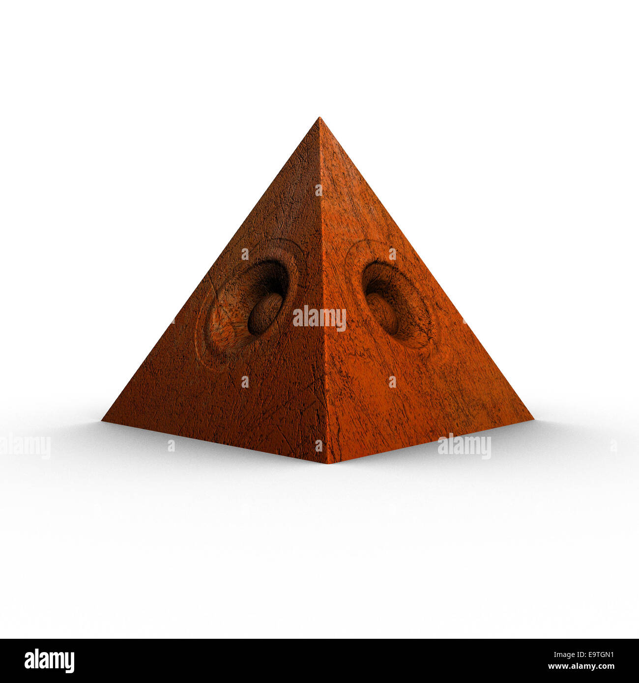 Pyramide d'orange rouge 3d old grunge le président sound system Banque D'Images