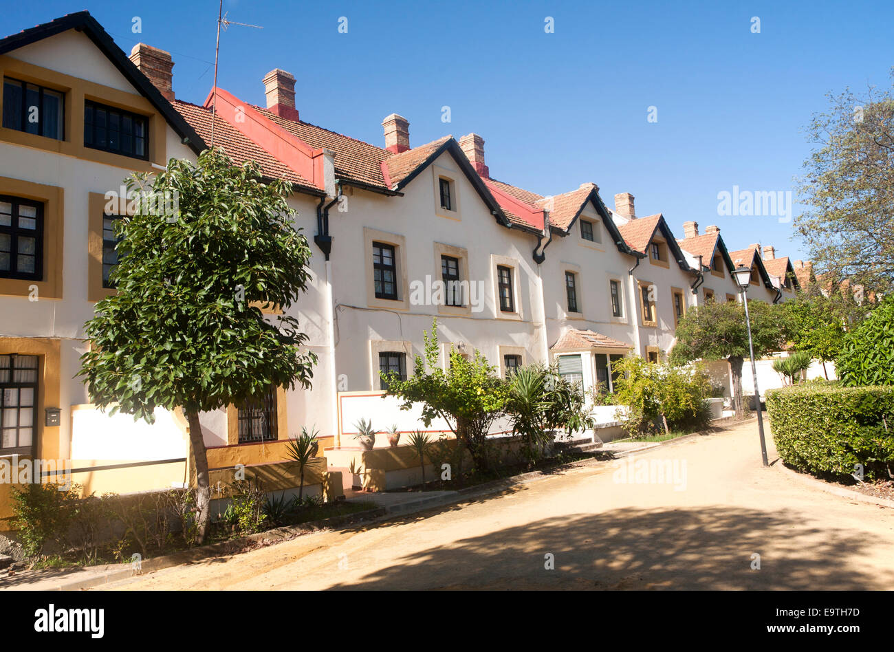 Logement au quartier de Bella Vista, Rio Tinto mining area, province de Huelva, Espagne Banque D'Images