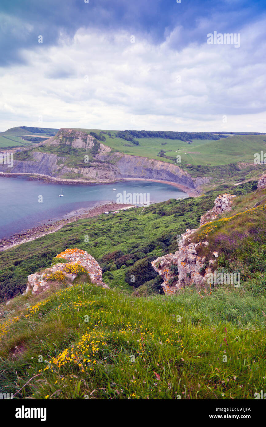 Point d'Egmont sur la South West Coast Path au-dessus de la piscine de Chapman dans le Dorset England UK Banque D'Images