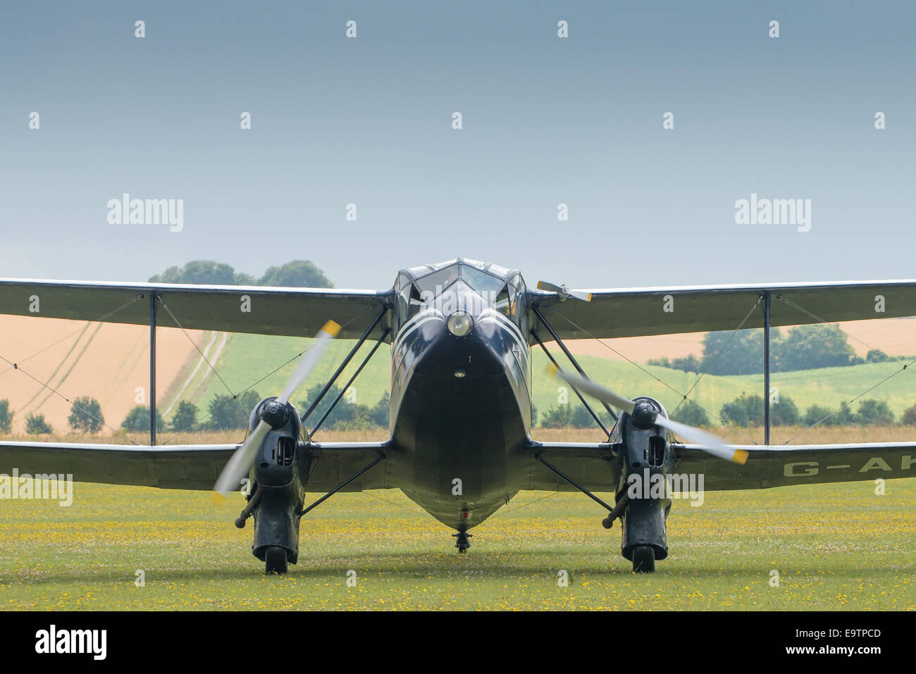 Duxford, UK - 13 juillet 2014 : Vintage British Dragon rapide avion à Duxford Flying Legends Airshow Banque D'Images