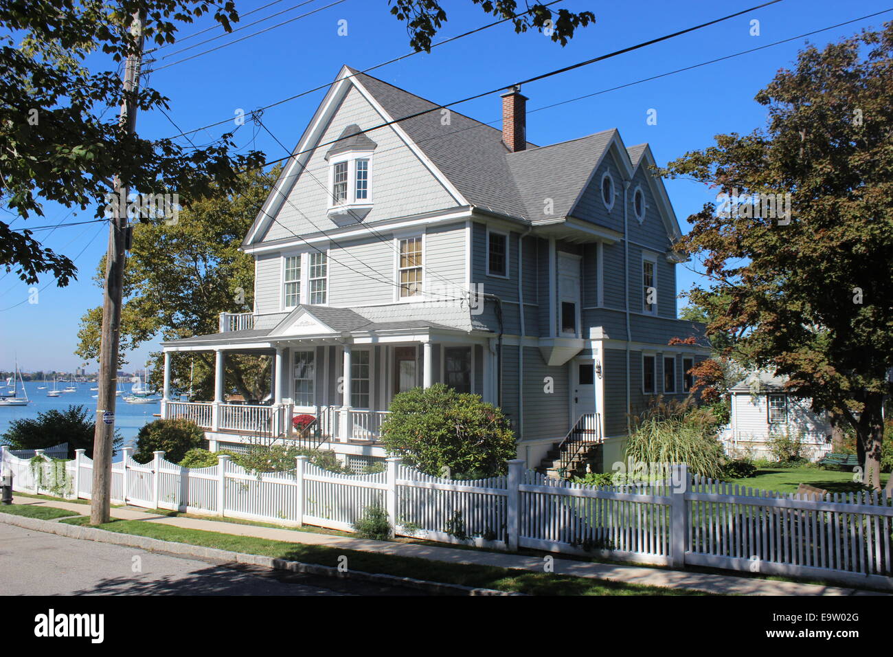 De style Shingle House, City Island, New York Banque D'Images