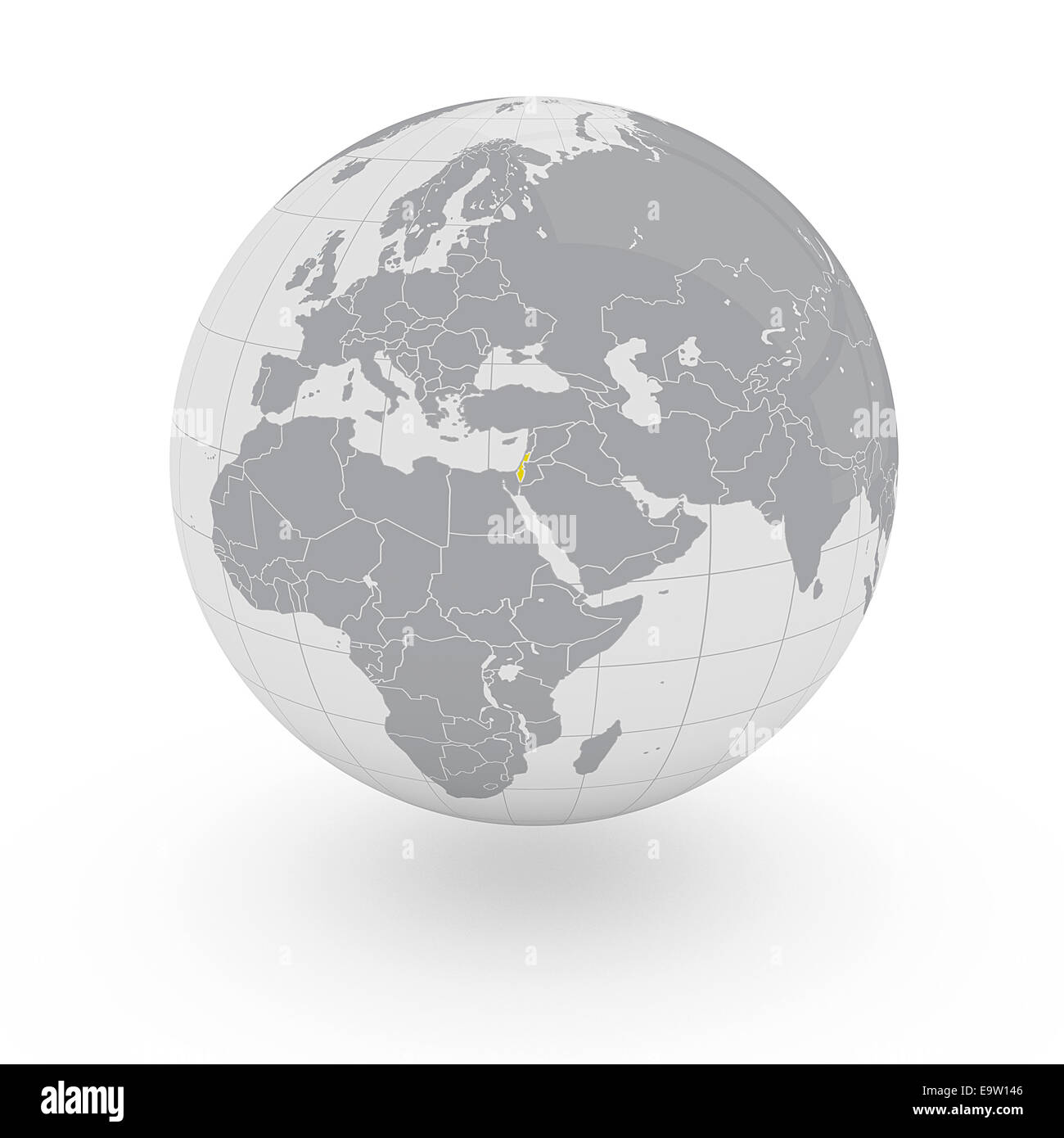 Israël Le monde isolé sur fond blanc Banque D'Images