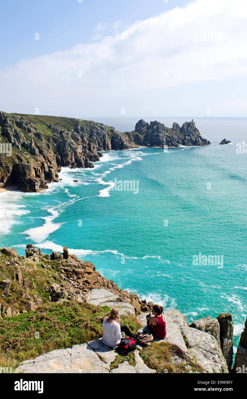 Treen falaises, Cornwall, UK Banque D'Images