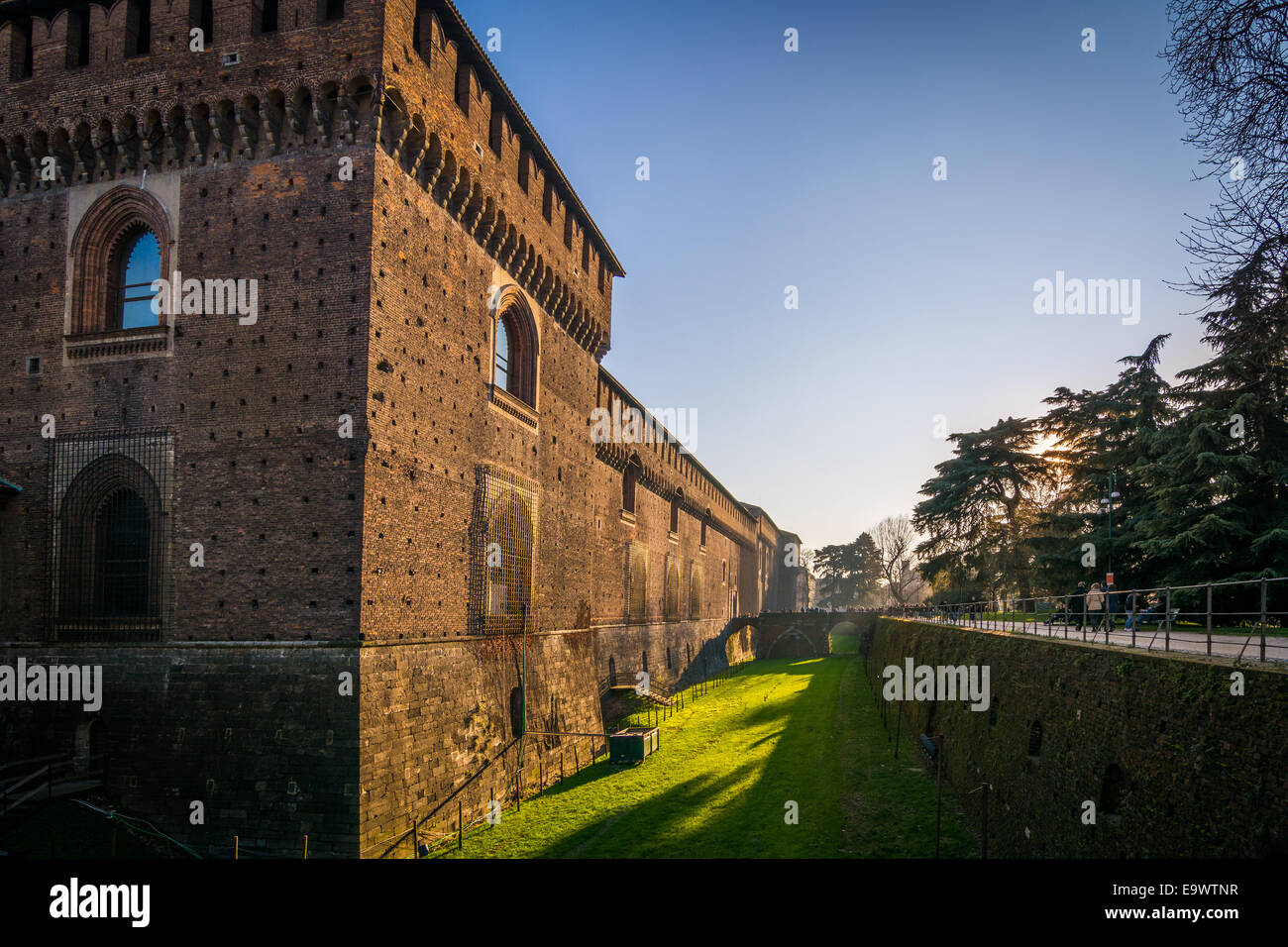 Une belle vue sur l'architecture d'un château des Sforza de Milan,italie. Banque D'Images Une belle vue sur l'architecture d'un château des Sforza de Milan,italie. Banque D'Images