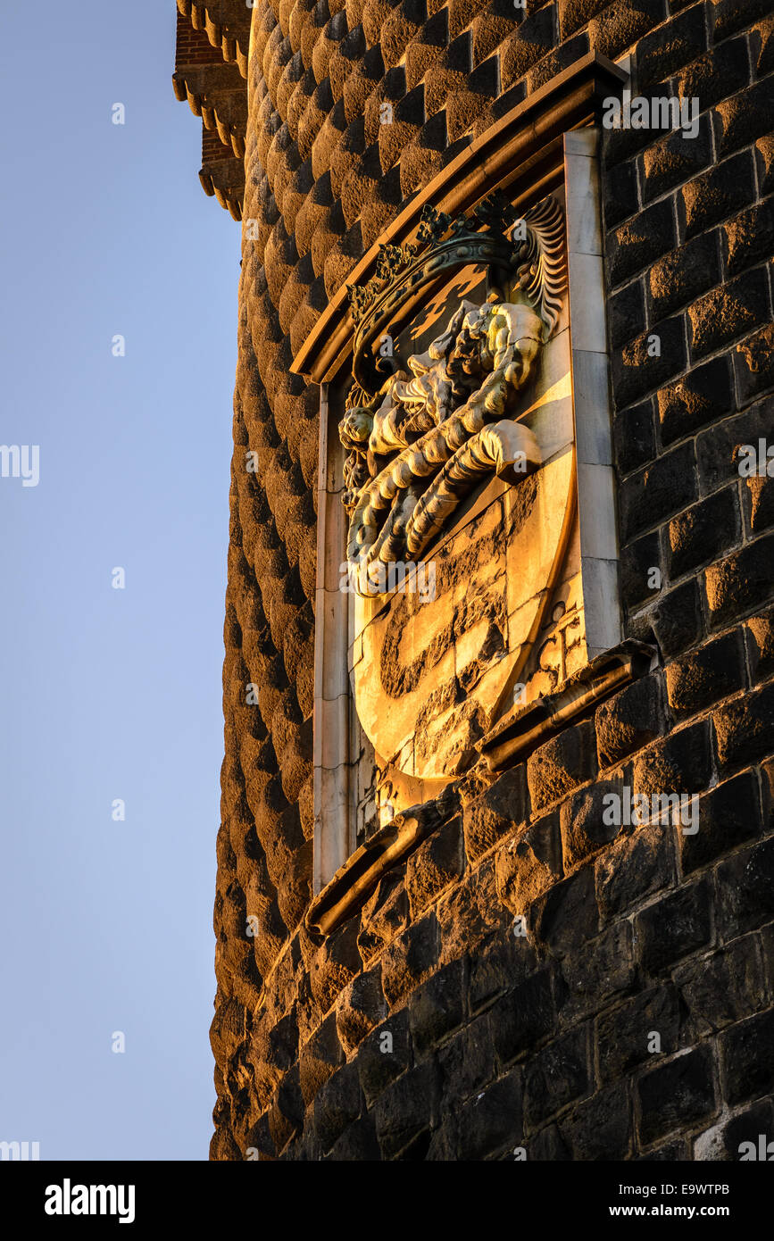 Une belle vue sur un bras du château Sforza de Milan,italie. Banque D'Images Une belle vue sur un bras du château Sforza de Milan,italie. Banque D'Images