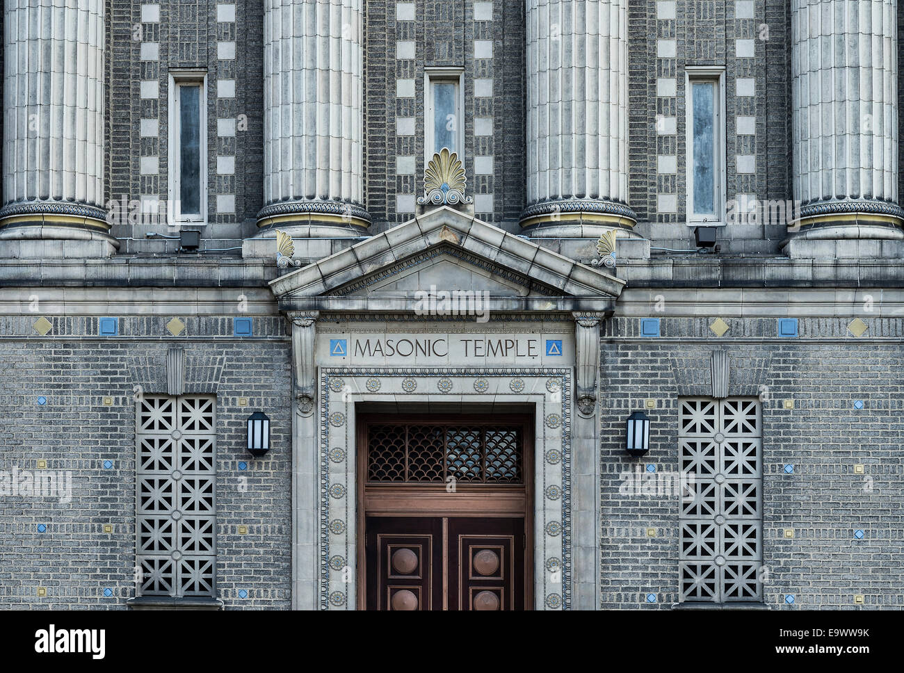 Temple maçonnique, Wilkes Barre, Massachusetts, USA Banque D'Images