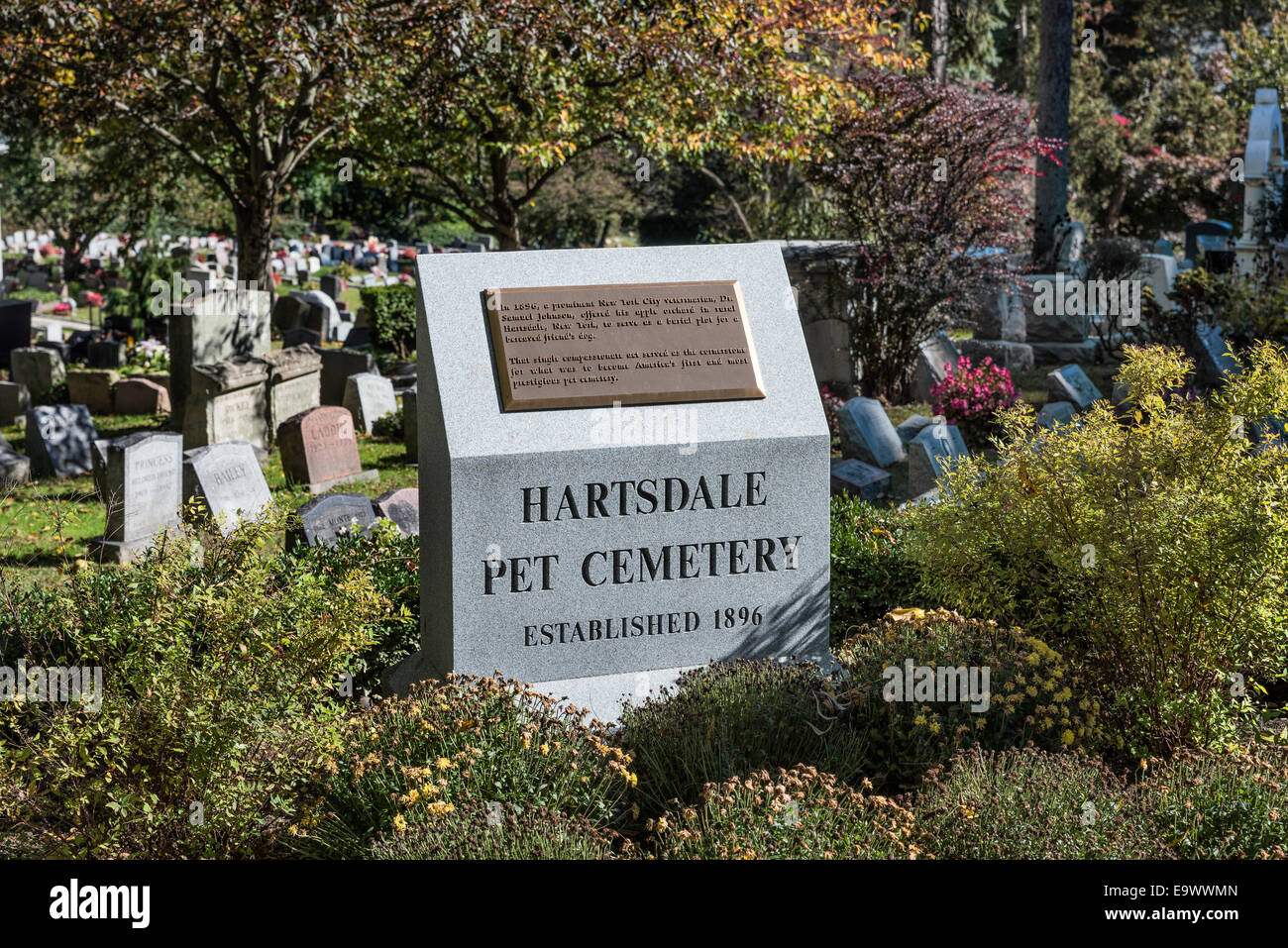 Cimetière pour animaux de Hartsdale, animal d'exploitation le plus ancien cimetière dans le monde, Hartsdale, New York, USA Banque D'Images