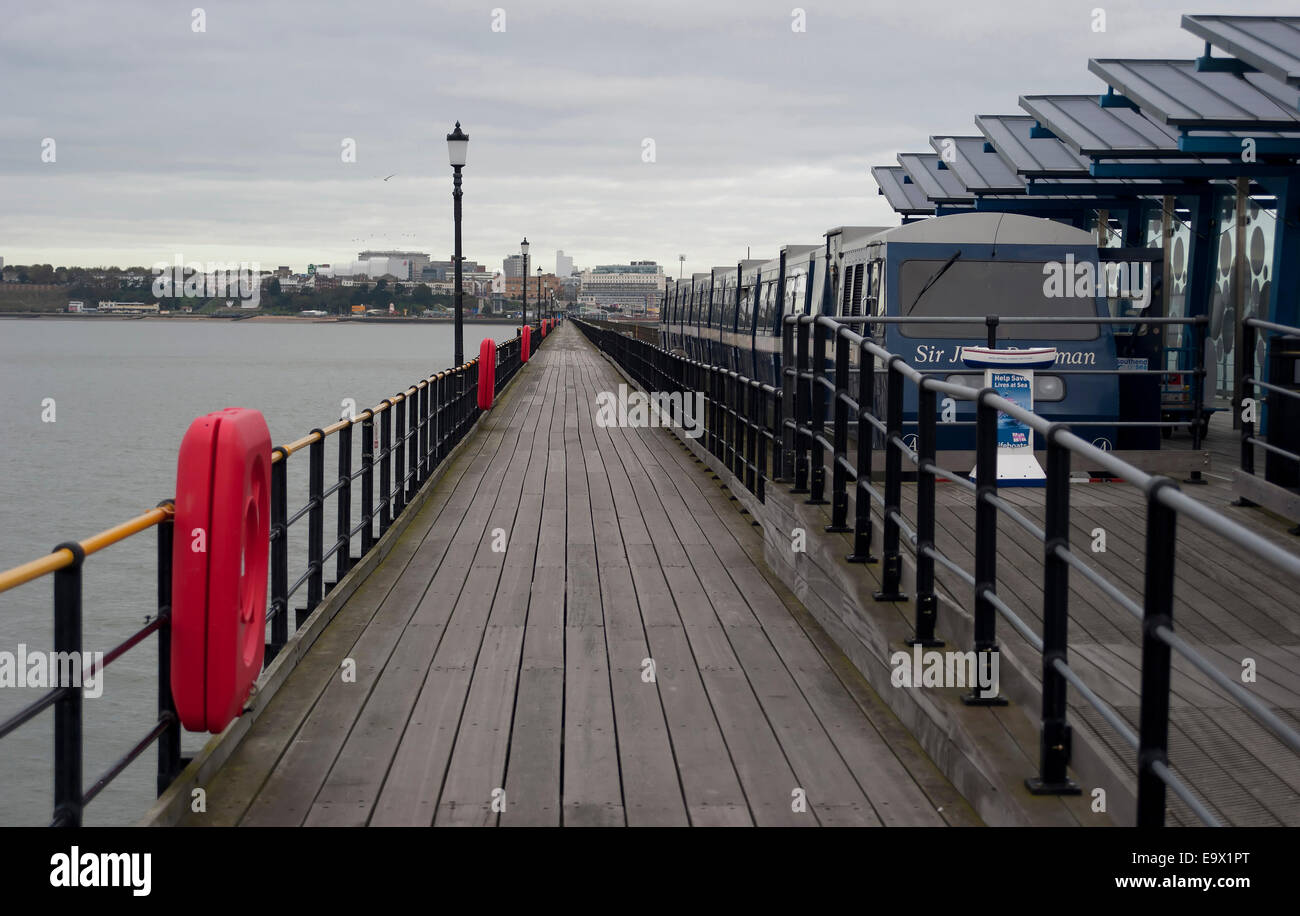 Jetée de Southend, Southend-on-Sea, Essex, Angleterre, Royaume-Uni. Banque D'Images