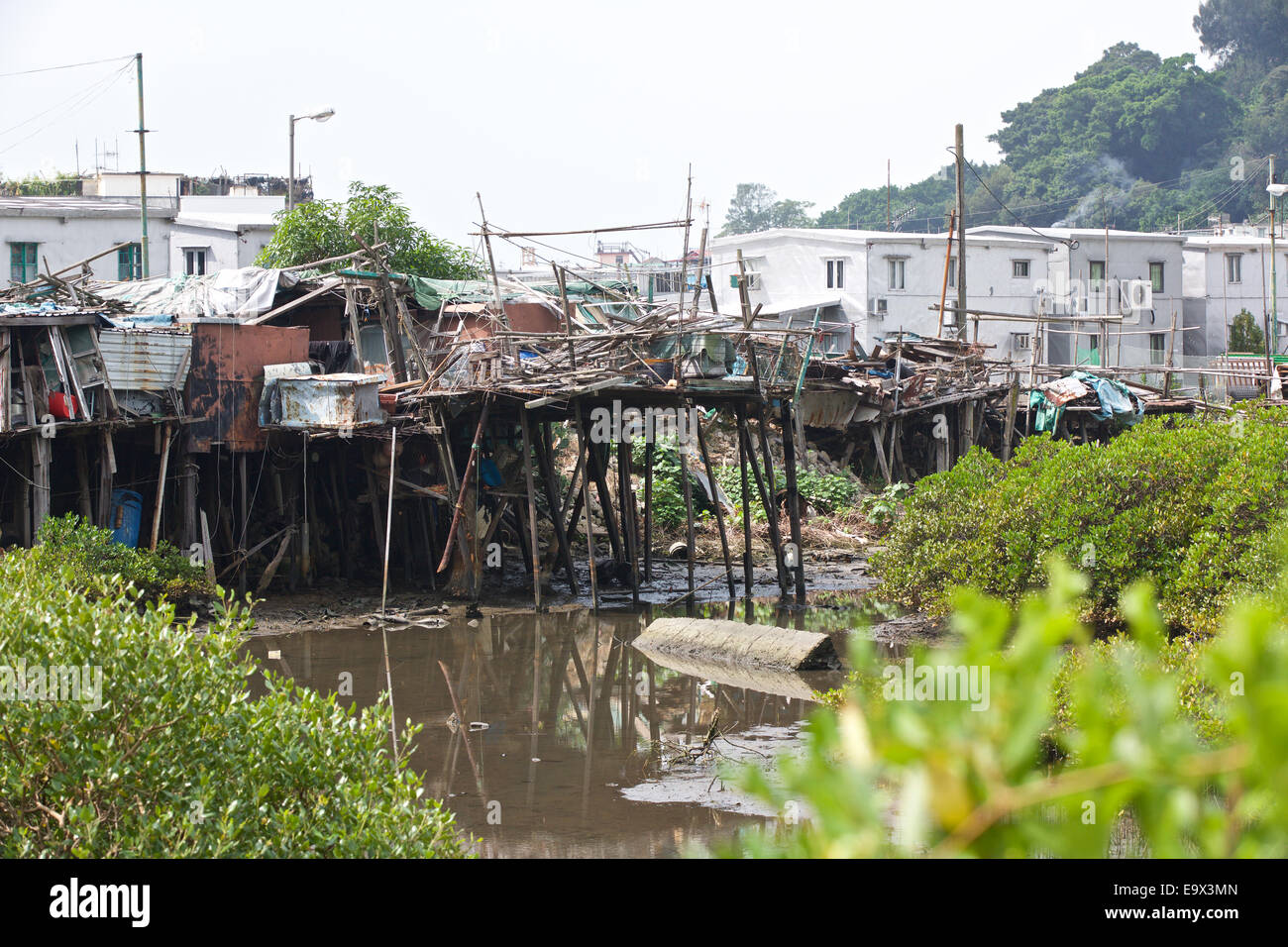 Une partie de l'historique village de pêcheurs chinois sur pilotis, Tai O, Lantau Island, Hong Kong. Banque D'Images