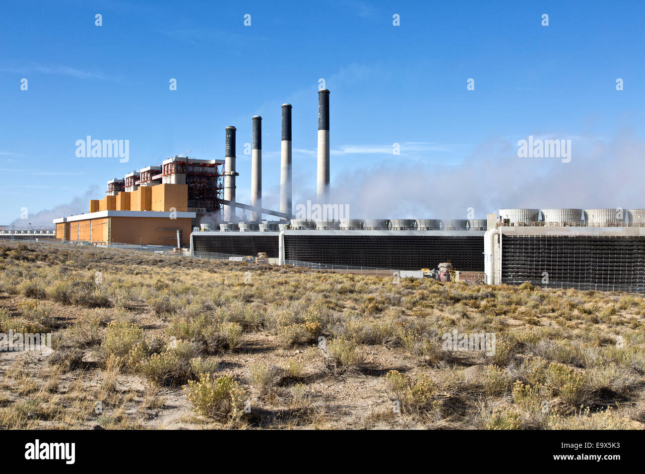 Jim Bridger, centrales électriques au charbon. Banque D'Images