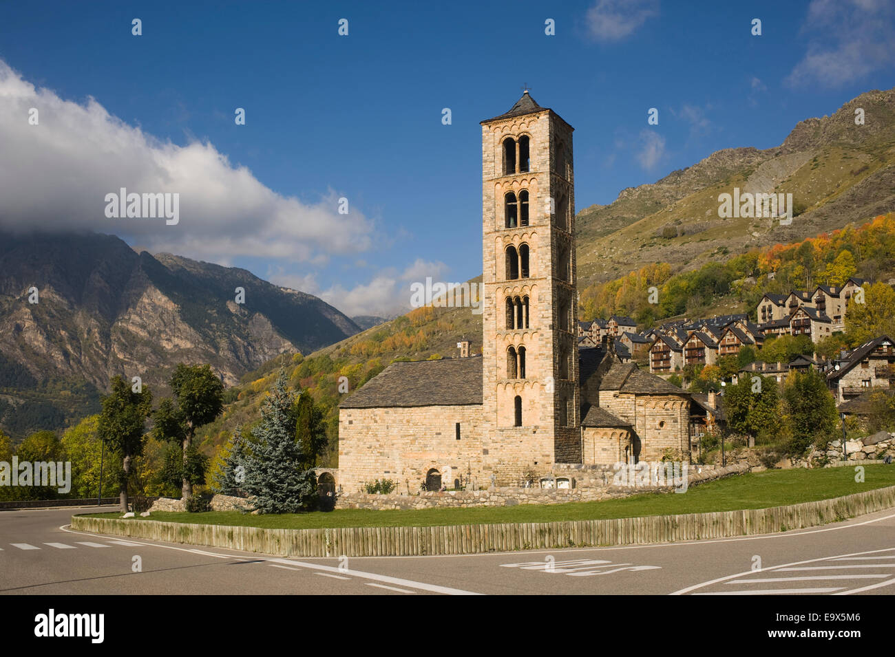 Sant Climent de Taüll église romane. , Vall de Boi Taull, Lleida, Catalogne, Espagne. Unesco World Heritage Site. Banque D'Images