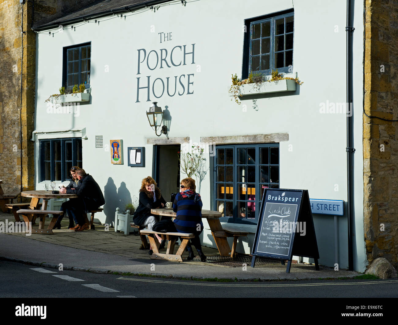 Le Porche chambre, un candidat pour être le plus vieux pub de l'Angleterre, Stow-dans-le-Wold, Gloucestershire, Angleterre, Royaume-Uni Banque D'Images
