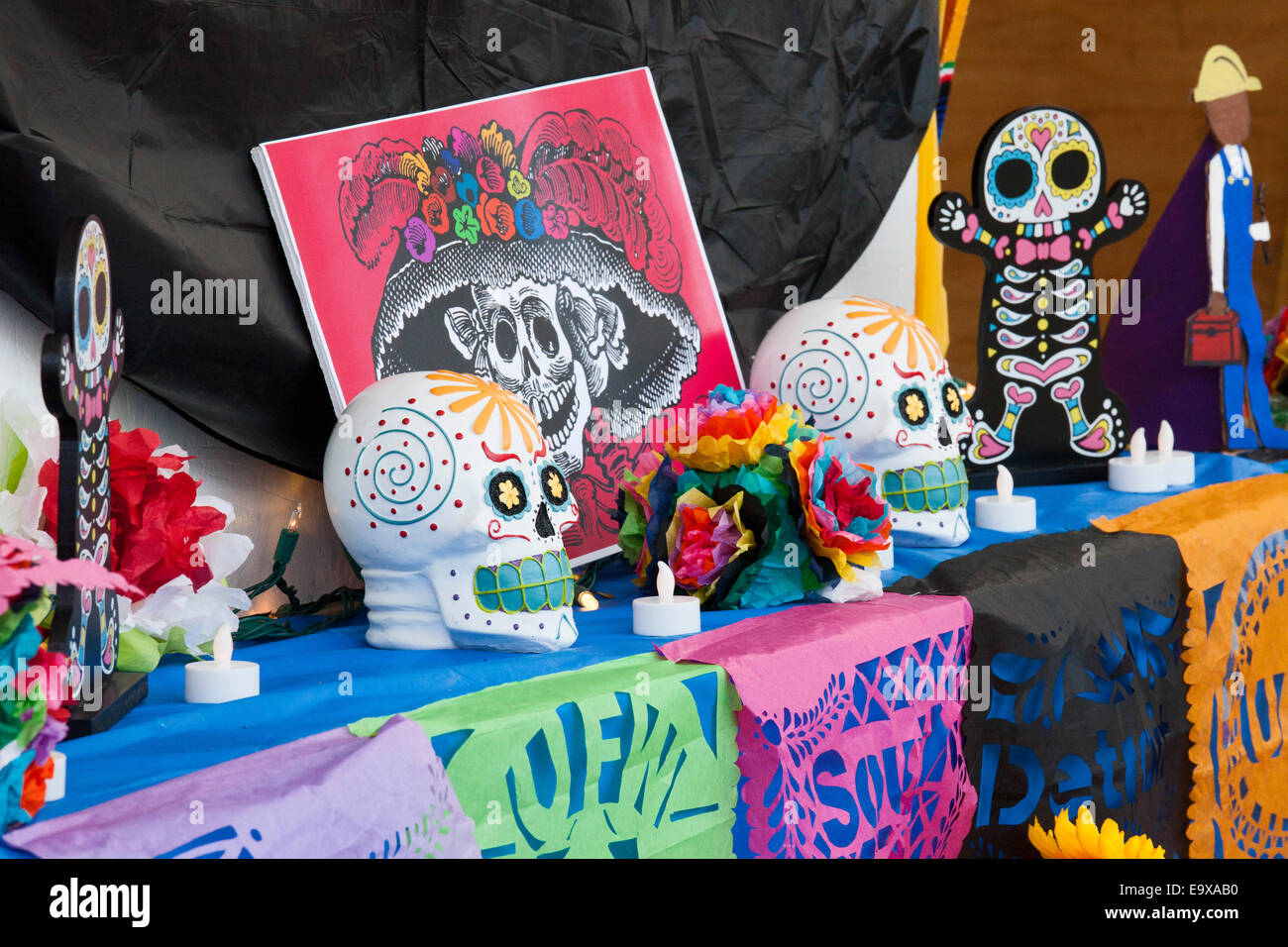 Detroit, Michigan - Les résidents de la communauté américano-mexicaine de Detroit célébrer le Jour des Morts. Banque D'Images