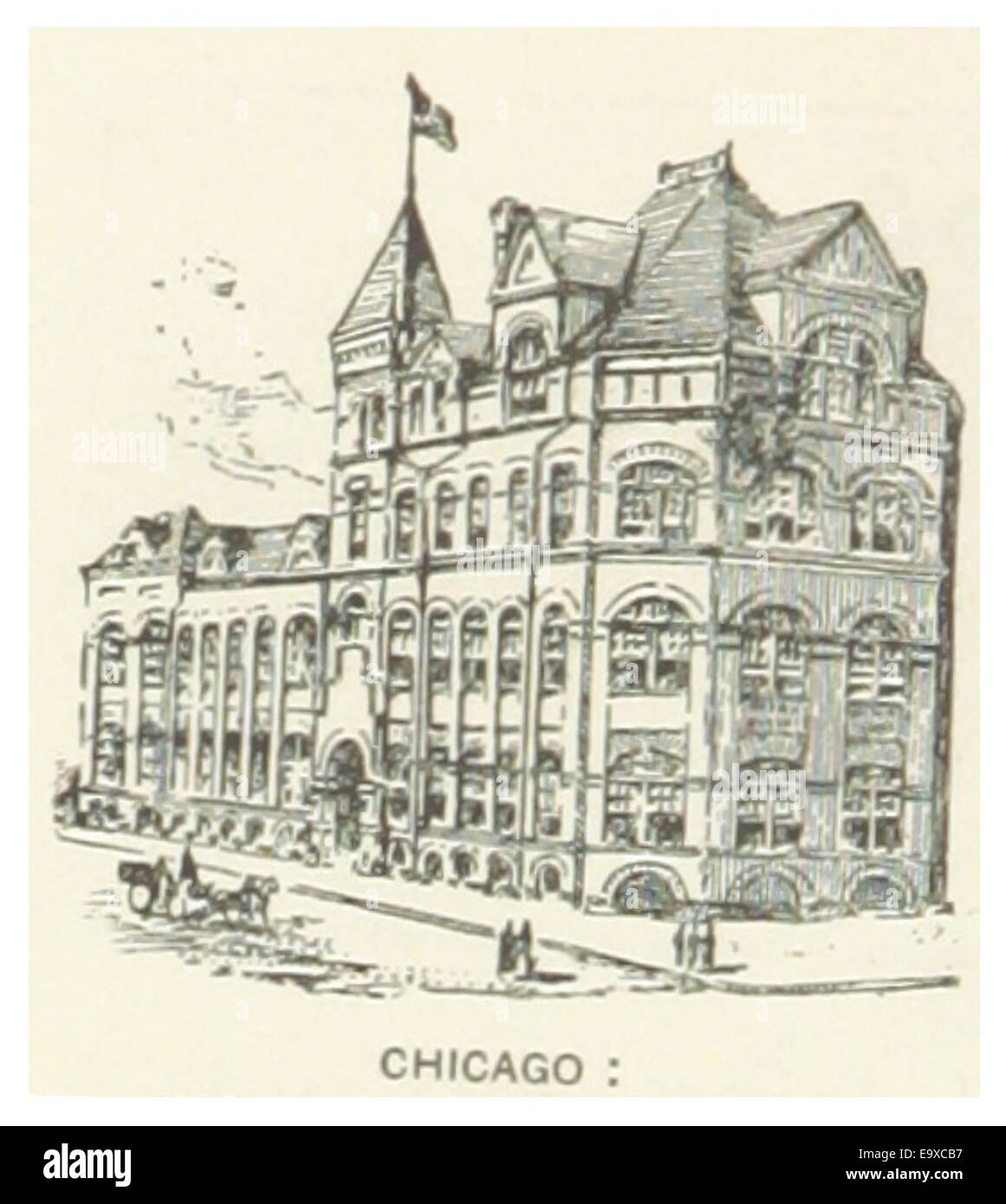 Une carte de 1891 de la série US-il représentant l'école de formation manuelle de Chicago. La carte met en évidence l'emplacement et l'infrastructure éducative de l'école à la fin du XIXe siècle. Banque D'Images
