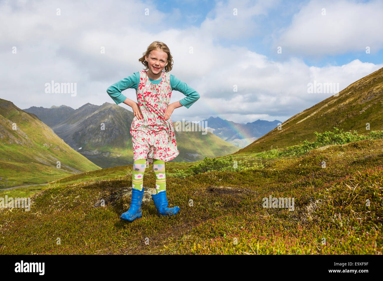 L'Alaska,fille,Hatcher Pass,Mountain Banque D'Images