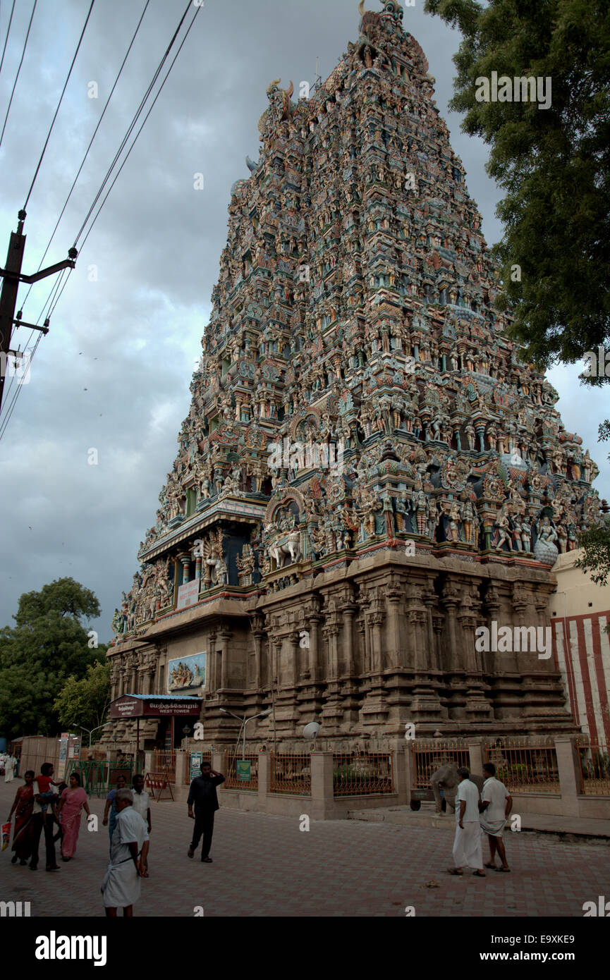 Meenakshi Amman Temple (Sri Meenakshi Temple), Madurai, Tamil Nadu, Inde, Asie Banque D'Images