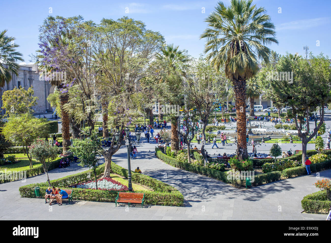 Plaza de las Armas en Arequipa, Pérou Banque D'Images