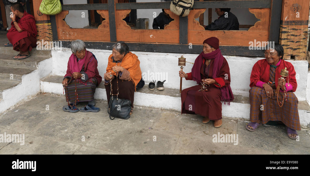 Les gens au niveau national Memorial Chorten, Thimphu, Bhoutan Banque D'Images