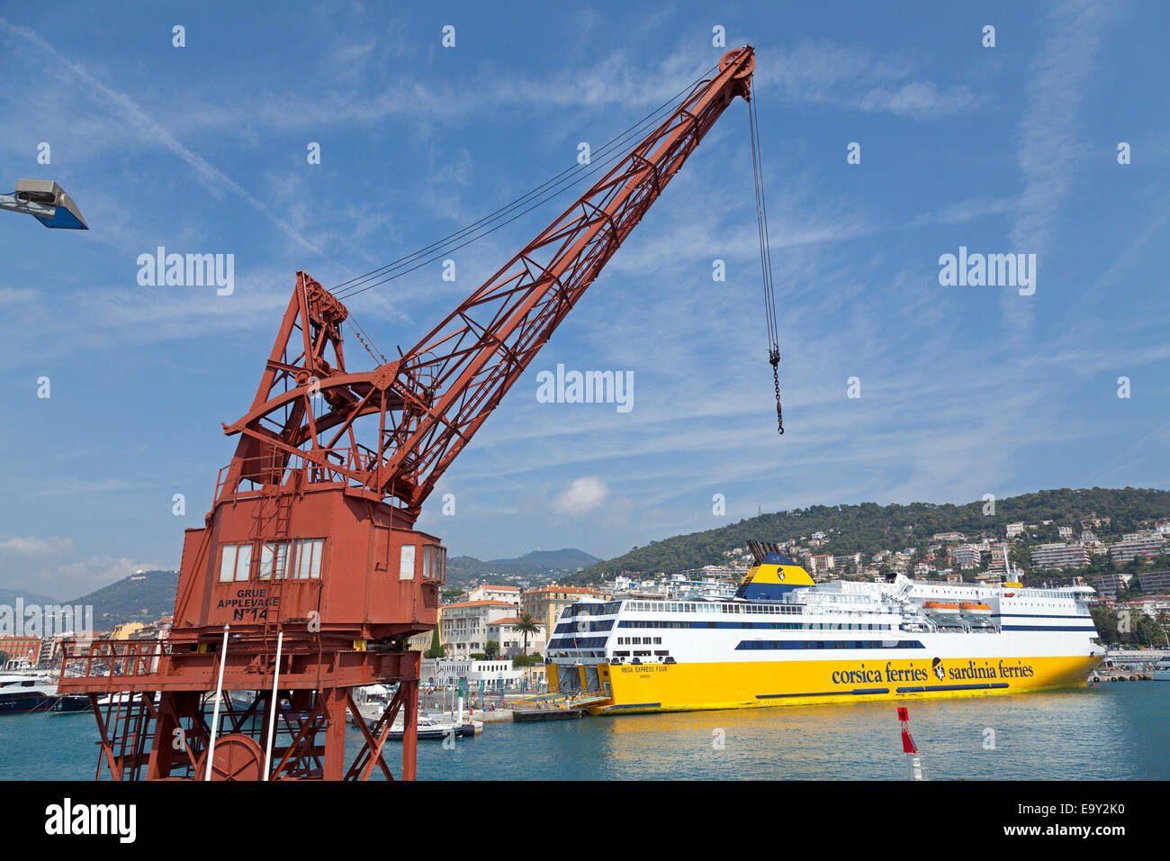 Ferry corse, port, Nice, Côte d'Azur, France Banque D'Images