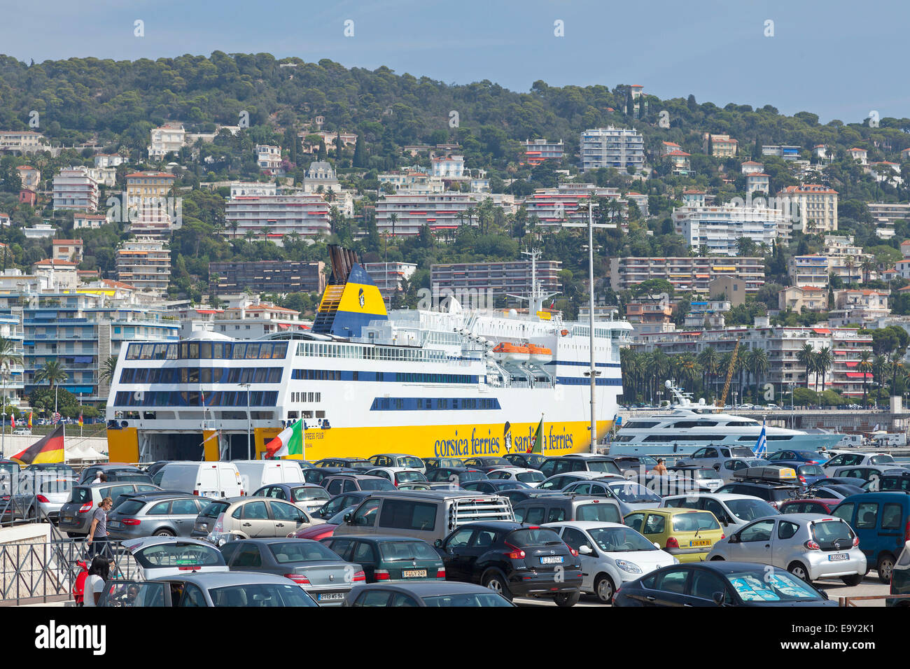 Ferry corse, port, Nice, Côte d'Azur, France Banque D'Images